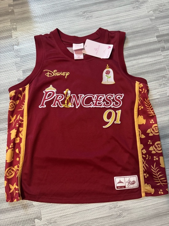 Disney Tops - Disney Princess Belle Burgundy Sleeveless Jersey Top
